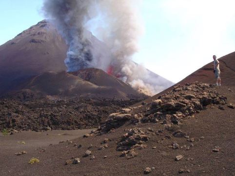 Volcanic eruption on Fogo island